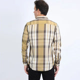 Camisa Platini Patrones Beige/Amarillo