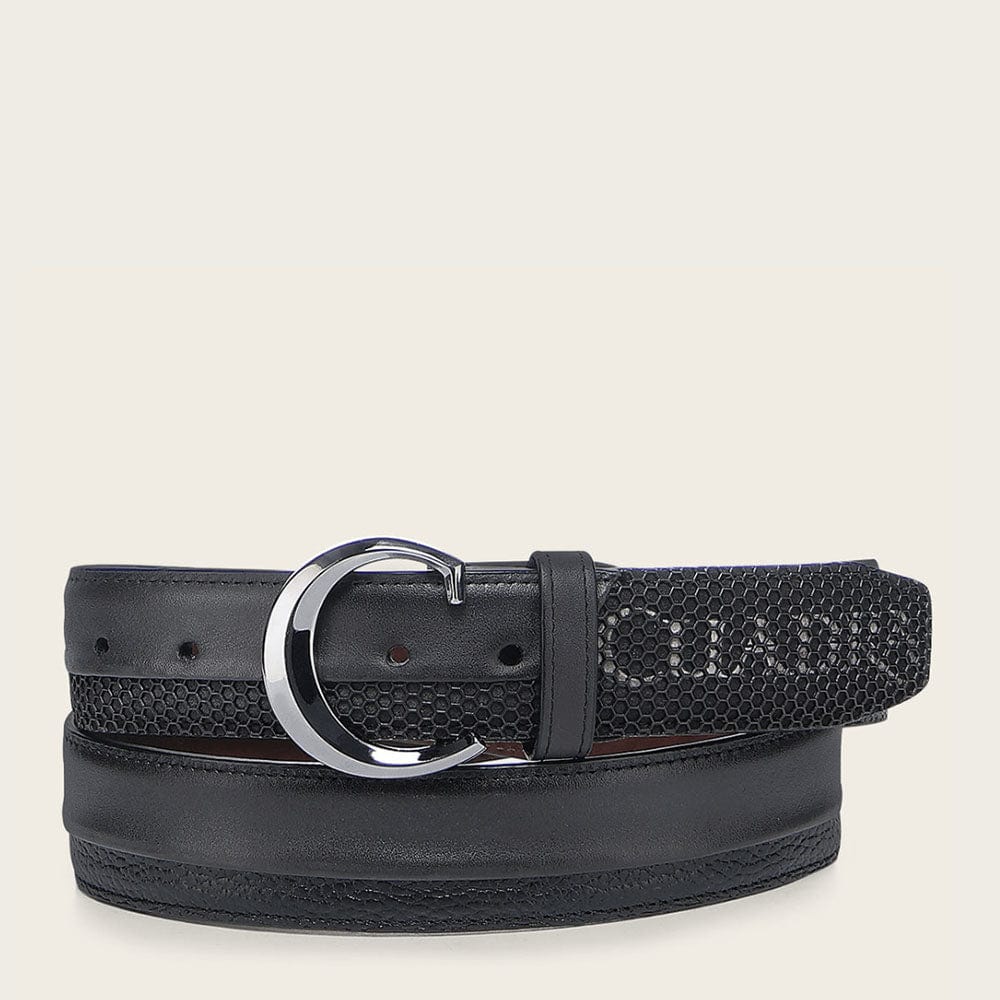 Cinto Cuadra Stitching Negro