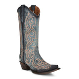 Bota Vaquera Blu Jean Embroidery & Triad