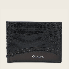 Vista frontal, tono negro elegante con textura y logotipo Cuadra al frente.