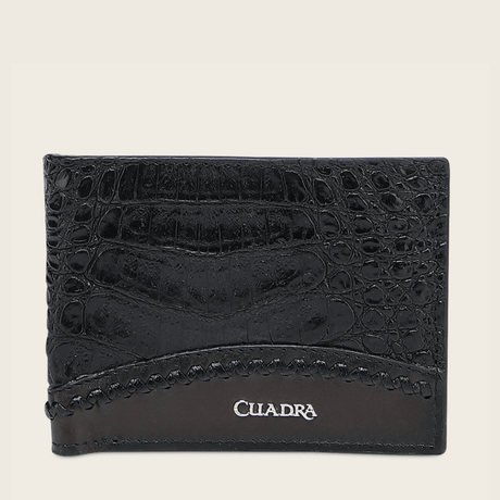 Vista frontal, tono negro elegante con textura y logotipo Cuadra al frente.