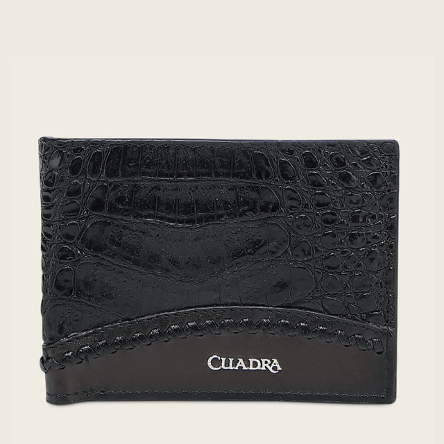 Vista frontal, tono negro elegante con textura y logotipo Cuadra al frente.