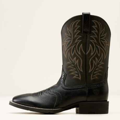 Bota vaquera Ariat Sport Western Wide Square Toe Black Deertan – vista lateral