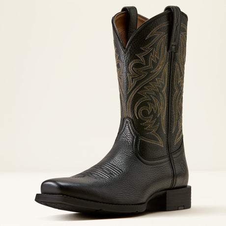 Bota vaquera Ariat Sport Herdsman Black Deertan – vista 3/4 frontal