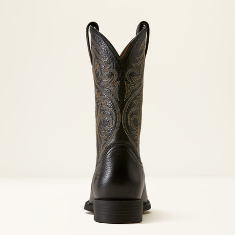 Bota vaquera Ariat Sport Herdsman Black Deertan – vista del talón