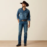 Camisa vaquera Ariat Denim Retro Stone para hombre – cuerpo completo