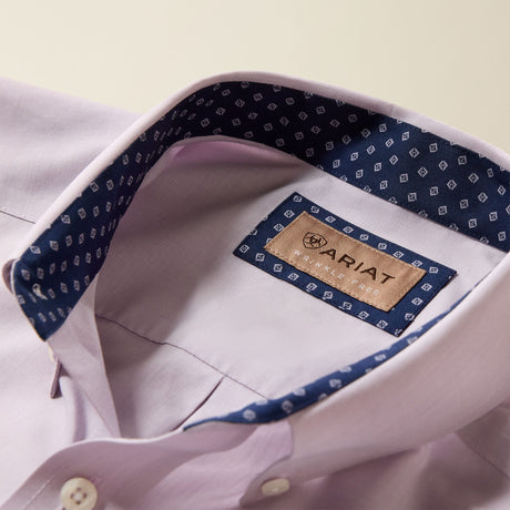 Camisa vaquera Ariat Wrinkle Free Pinpoint Oxford Purple Ash para hombre – detalle 3