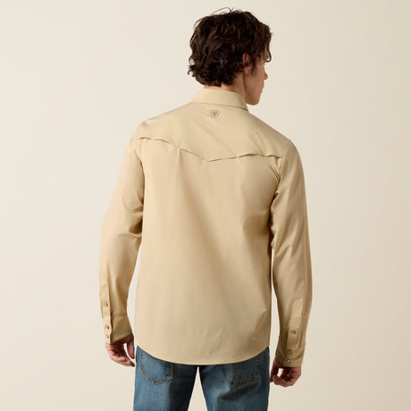 Camisa vaquera Ariat Frontier Flex VentTEK Irish Cream para hombre – vista de espalda