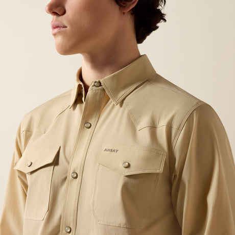 Camisa vaquera Ariat Frontier Flex VentTEK Irish Cream para hombre – detalle 3