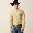 Camisa vaquera Ariat Frontier Flex VentTEK Irish Cream para hombre – vista frontal