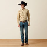 Camisa vaquera Ariat Frontier Flex VentTEK Irish Cream para hombre – cuerpo completo