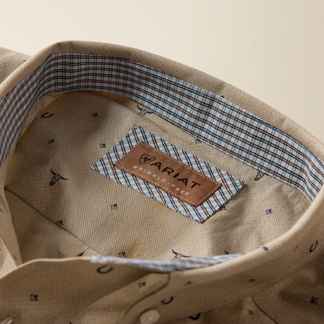 Camisa Ariat Wrinkle Free Sam Oyster Grey - detalle 3