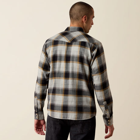 Camisa Ariat Retro Heinz Grey Heather Plaid - espalda