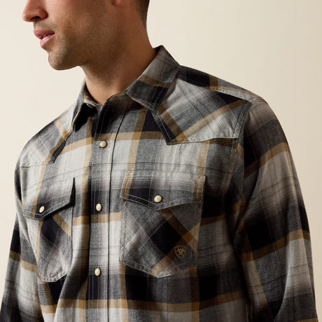 Camisa Ariat Retro Heinz Grey Heather Plaid - detalle 1