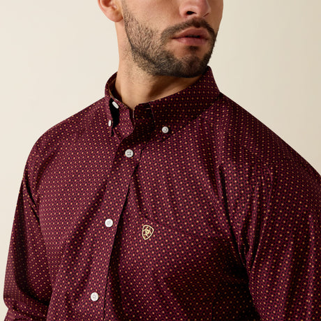 Camisa vaquera Ariat Reliance Wrinkle Free Zinfandel Geo Print para hombre – detalle 1