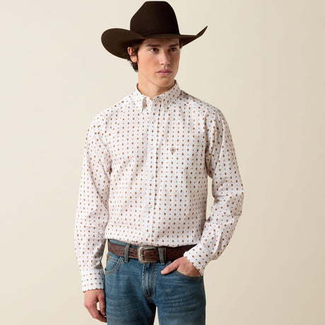 Camisa vaquera Ariat Pauly Fitted blanca para hombre – vista frontal