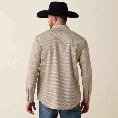 Camisa vaquera Ariat Pilar Snap White Geo Print para hombre – vista de espalda