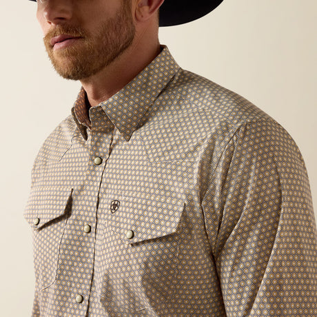 Camisa vaquera Ariat Pilar Snap White Geo Print para hombre – detalle 1
