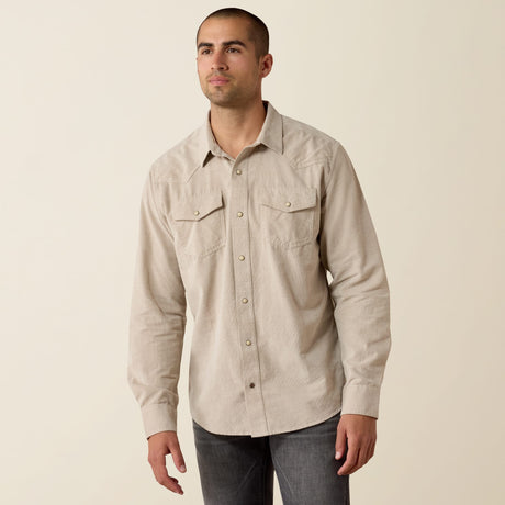 Camisa Ariat Retro Handorf Corduroy Sand - frente