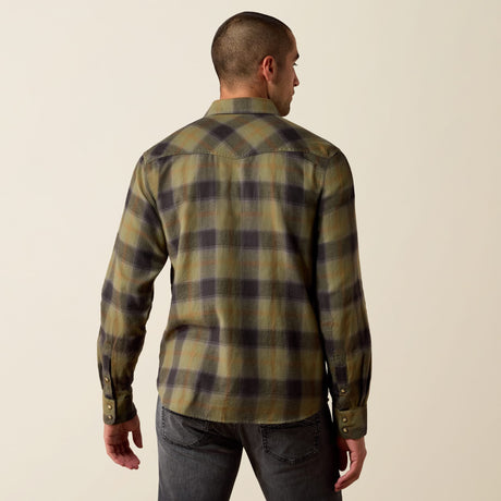 Camisa Ariat Retro Hahn Four Leaf Clover Plaid - espalda