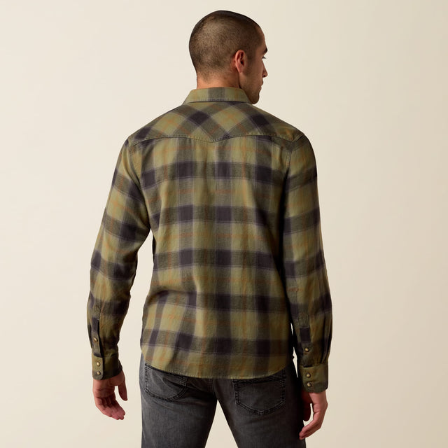 Camisa Ariat Retro Hahn Four Leaf Clover Plaid - espalda