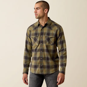 Camisa Ariat Retro Hahn Four Leaf Clover Plaid - frente