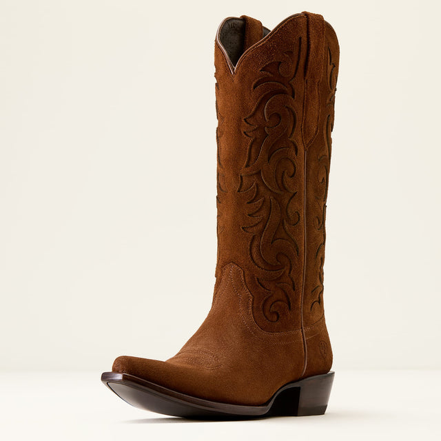 Bota Vaquera Ariat Vallie Gamuza Café - tres cuartos 2