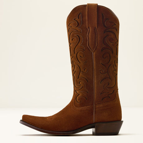 Bota Vaquera Ariat Vallie Gamuza Café - lateral