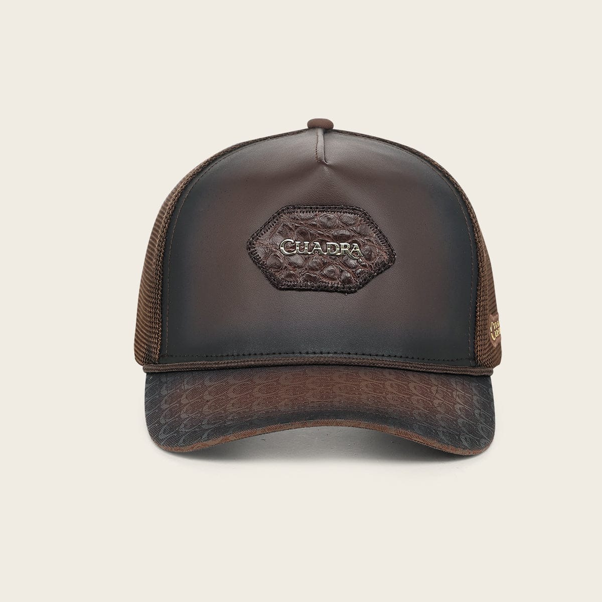 Gorra Cuadra Sello Alligator Café