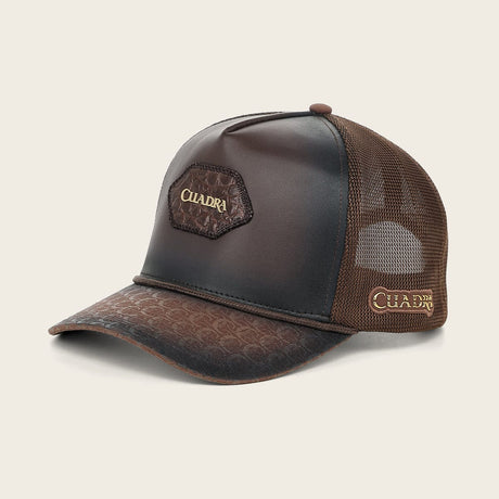 Gorra Cuadra Sello Alligator Café
