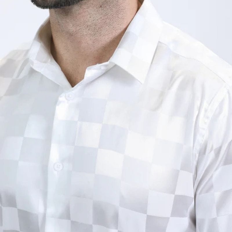 Camisa Platini Jacquard Modern Fit Blanca