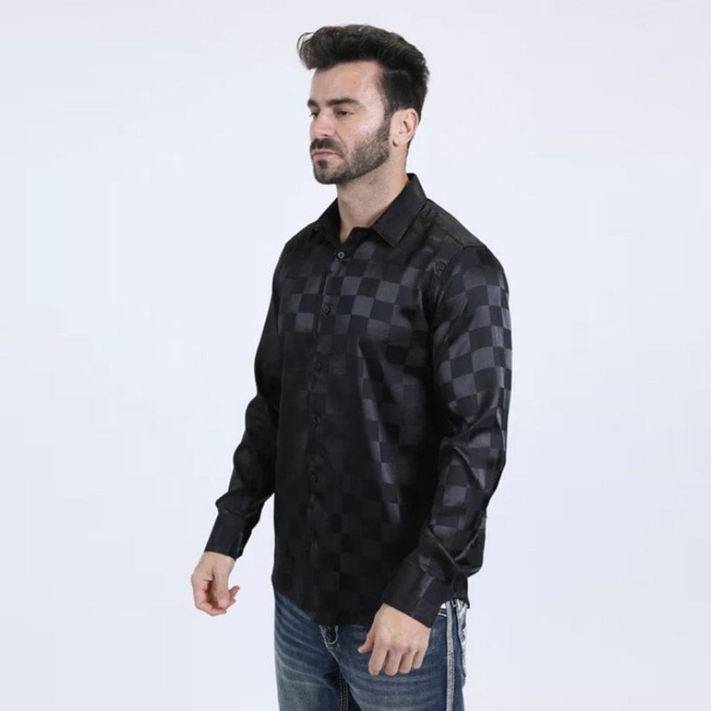 Camisa Platini Jacquard Modern Fit Negra