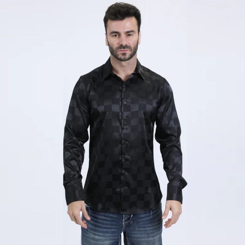 Camisa Platini Jacquard Modern Fit Negra