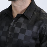 Camisa Platini Jacquard Modern Fit Negra