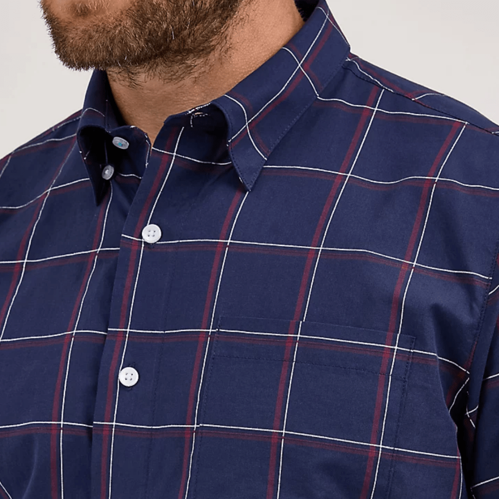 Camisa Wrangler Cody Johnson Cuadros Azul Marino