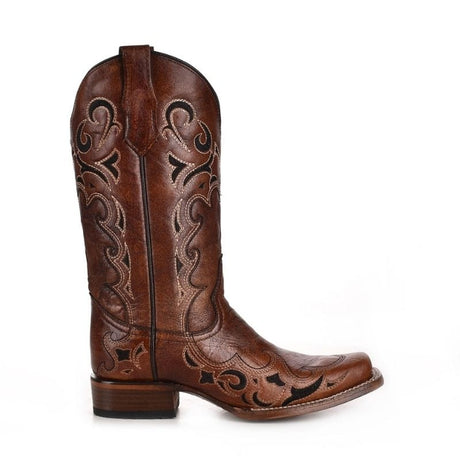 Bota Vaquera Bordadas Cafe