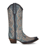 Bota Vaquera Blu Jean Embroidery & Triad