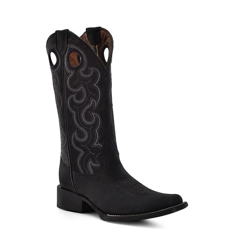 Bota Vaqueras Bordado Negro