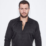 Camisa Vaquera Luxury Negra con Relieve