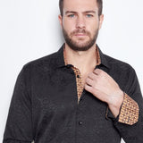 Camisa Vaquera Luxury Negra con Relieve