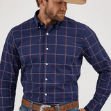 Camisa Wrangler Cody Johnson Cuadros Azul Marino