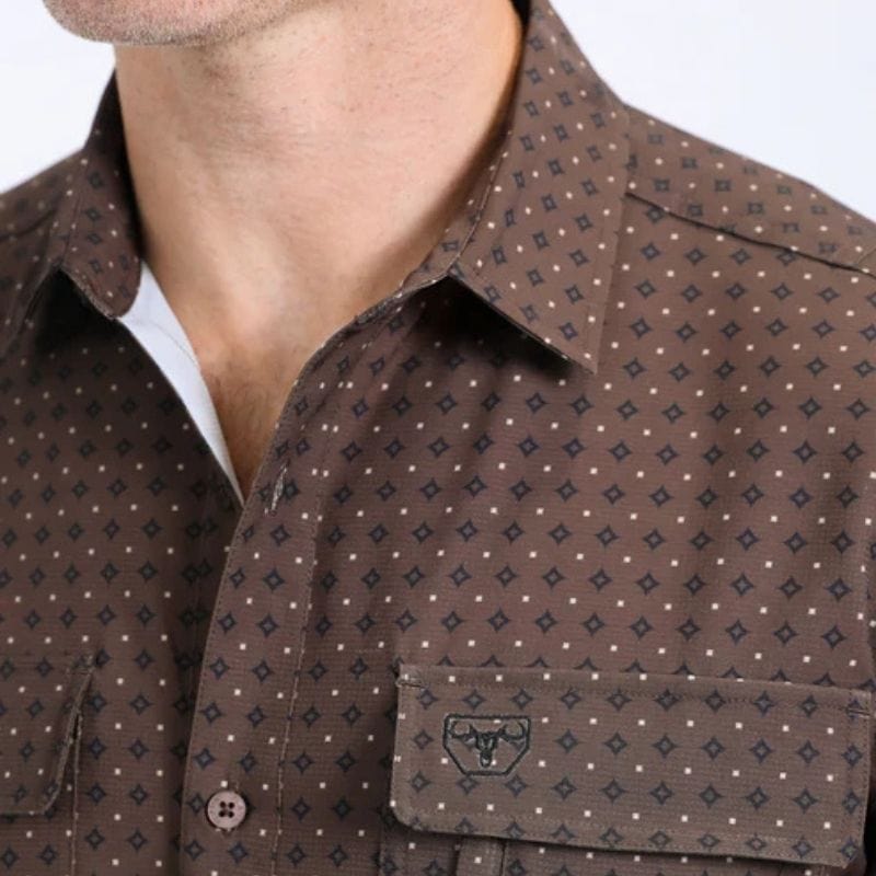 Camisa Platini Sleeve Aztec Cafe