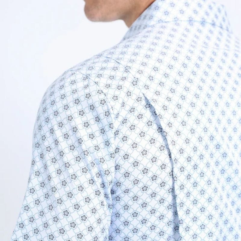 Camisa Platini Sleeve Aztec Rombos Blanca