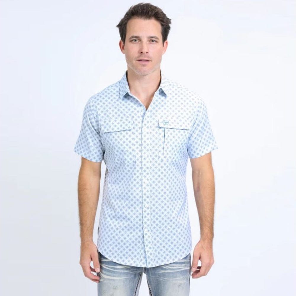 Camisa Platini Sleeve Aztec Rombos Blanca