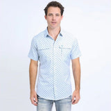 Camisa Platini Sleeve Aztec Rombos Blanca