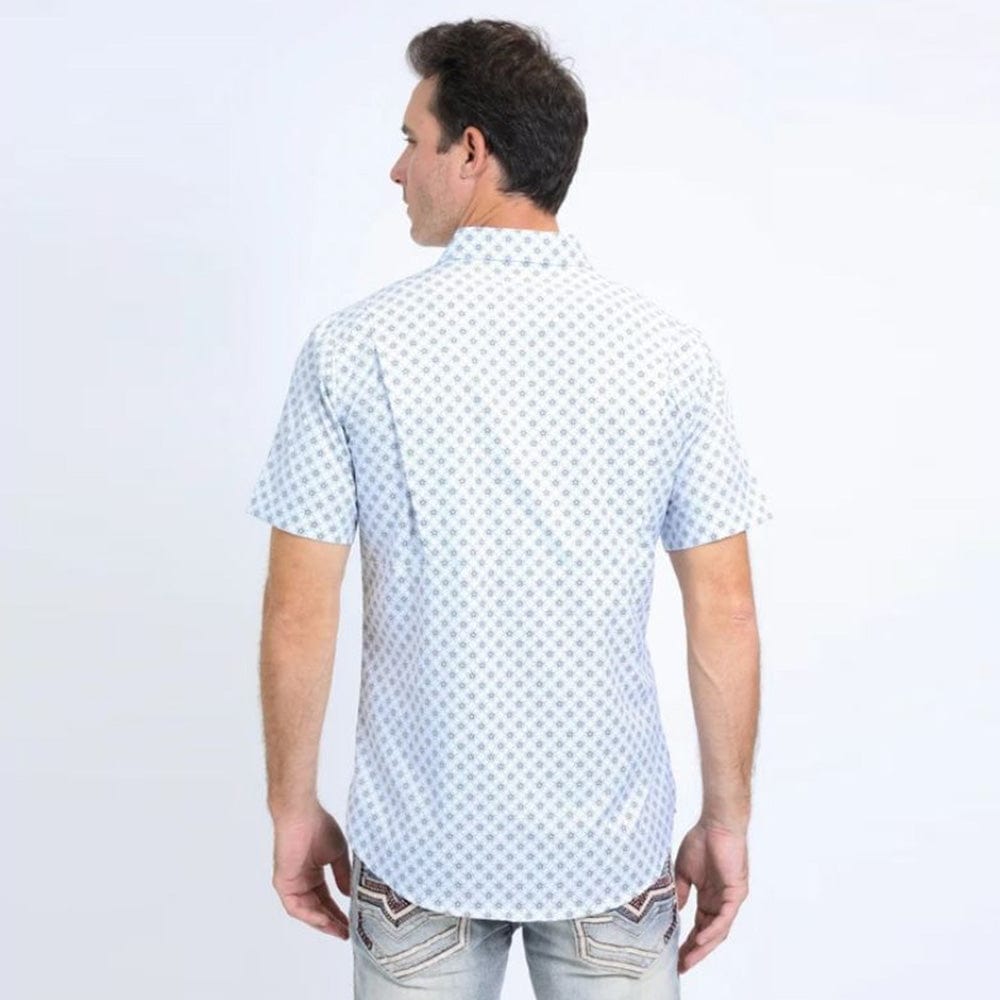 Camisa Platini Sleeve Aztec Rombos Blanca