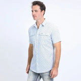 Camisa Platini Sleeve Aztec Rombos Blanca