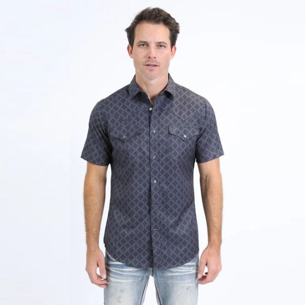 Camisa Platini Sleeve Aztec Rombos Negra