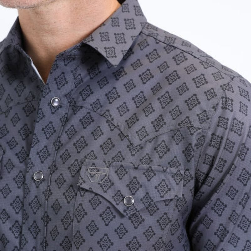 Camisa Platini Sleeve Aztec Rombos Negra