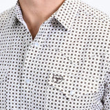 Camisa Platini Sleeve Aztec Blanca